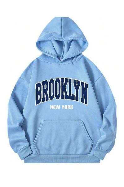 AFROGİYİM Hanorac cu glugă unisex Brooklyn New York imprimat fleece