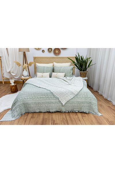 destinyhometex Μοτίβο Αζτέκων 4 στρώσεων Multi Muslin Oversize Μέγεθος Διπλό Βαμβάκι 100% 230x250 cm