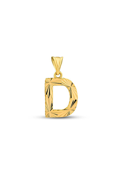 ALTINTAKIN Altın D Harfi Kalemli Kolye Ucu