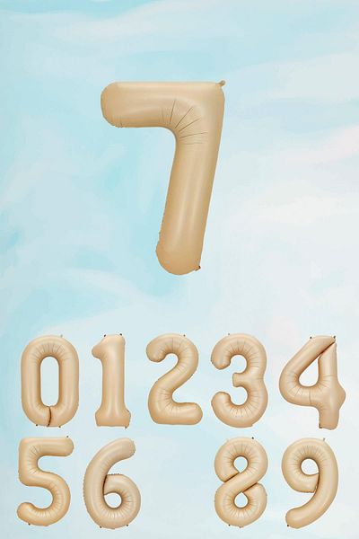 PEKSHOP Retro Caramel Number Balloon 80 cm Retro Color Age Balloons