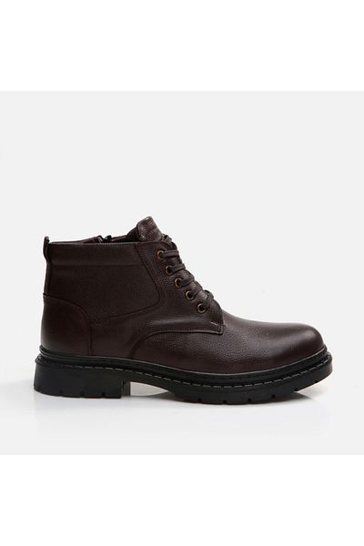 Yaya by Hotiç Genuine Leather Yaya Brown Boots & Bootie