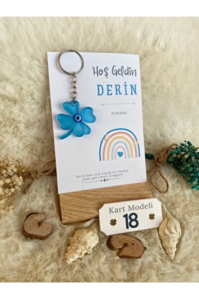 poyraztasarım 25 adet Kartlı Anahtarlık Doğum Hediyesi Hoşgeldin Bebek Hediye...