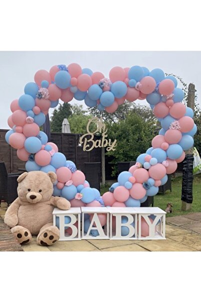 eğlencemarketi Cinsiyet Partisi Makaron Pembe Ve Mavi Balon Zinciri 100 Adet