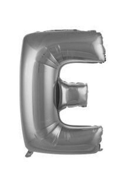 eğlencemarketi 40 Inch 100 Cm Silver Foil Letter Balloon E