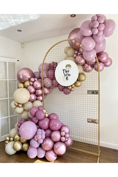 eğlencemarketi Retro Powder Pink Gold Pink Chrome Balloon Chain 00 Pieces