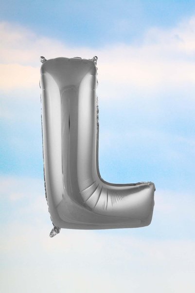 PEKSHOP Letter L Silver Foil Balloon 100 cm 40 Inch 1 Meter Silver