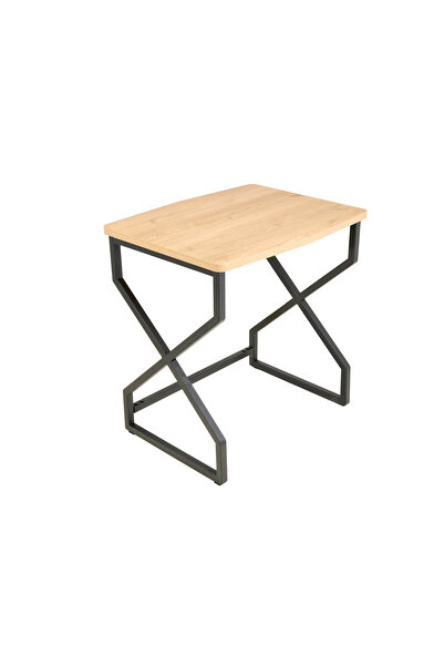 Just Home Pole Zigon Sehpa - Sepet / Siyah