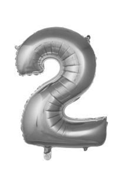 eğlencemarketi 16 Inç 35 Cm Gümüş Folyo Rakam Balon 2