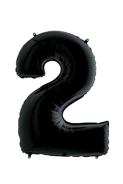 eğlencemarketi 40 Inch 100 Cm Black Foil Number Balloon 2