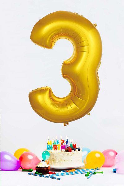PEKSHOP 16 Inch 40 Cm Gold Number Foil Balloon - Number Balloons