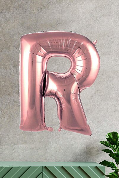 PEKSHOP بالون على شكل حرف R باللون الذهبي الوردي مقاس 100 سم 40 بوصة بطول 1 متر