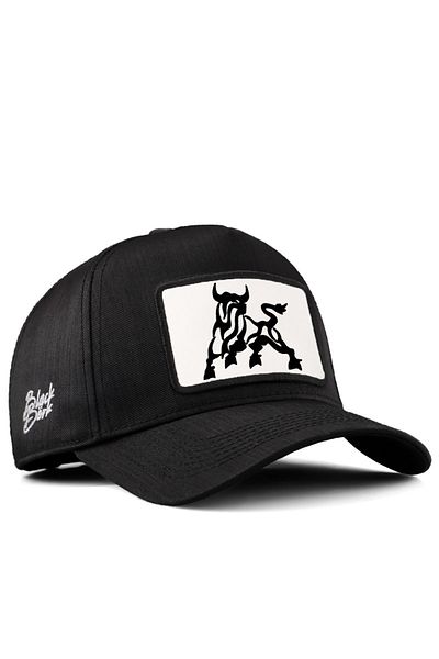BlackBörk Черна шапка на камион V2 Cordura Bull Logo