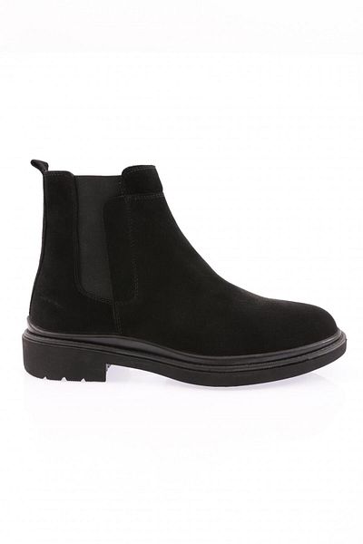 DGN Men's Chelsea Boots Black Suede Genuine Leather 311223210