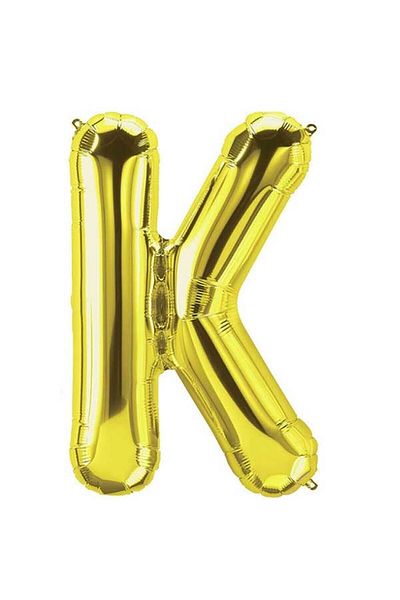 Partioutlet Letter K Foil Gold Color Balloon Small 35 Cm