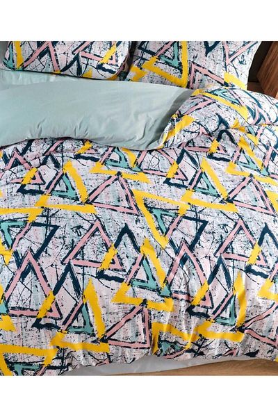 VODDİ Ranforce Fabric - Set de lenjerie de pat dublu și reversibil din bumbac