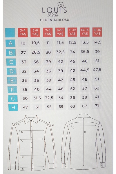 Louis Kids 100% Cotton Gabardine Boy's Shirt.