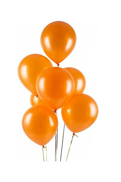 PEKSHOP 12" 30 Cm Metallic Orange Balloon - Pack of 10