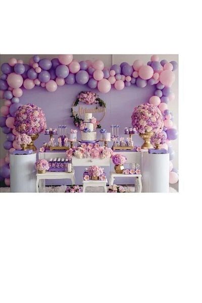 Firsat Ayi Deal Bear 100 Pieces Metallic Pink, Lilac Balloon 5meters Balloon Chain Concept-flying-lovely Balloon