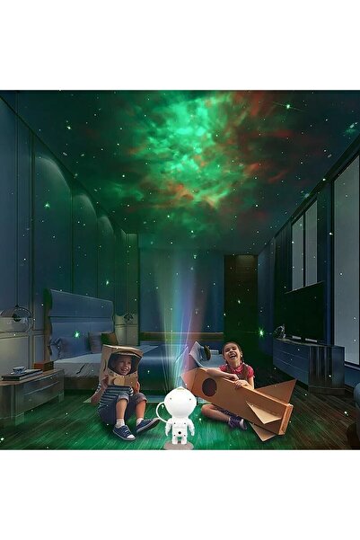 pazariz Astronot Projeksiyon Gece Lambası Bluetooth Ve Uzaktan Kumandalı