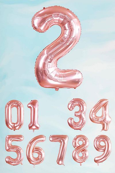 PEKSHOP Rose Gold Number Foil Balloon Large Size Rose Gold Number Balloons 100cm 40inch