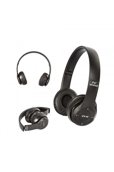 pazariz P47 Kulak Üstü Bluetooth Kulaklık 5.0 Siyah