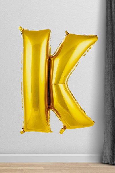 PEKSHOP بالون فويل حرف K ذهبي 100 سم 40 بوصة 1 متر ذهبي