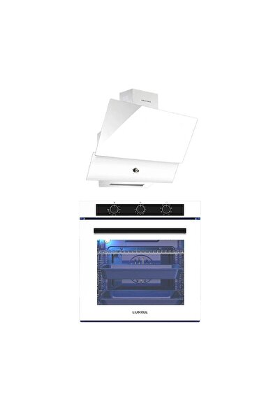 Luxell 88 LİTRE SÜPER KRİSTAL BEYAZ ANKASTRE 2 Lİ SET(A68-sf3 Fırın /da88 Dav...