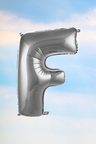 PEKSHOP بالون فويل فضي حرف F 100 سم 40 بوصة 1 متر فضي