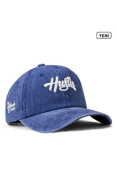 BlackBörk Vintage μπλε καπέλο με κέντημα μπέιζμπολ Hustle