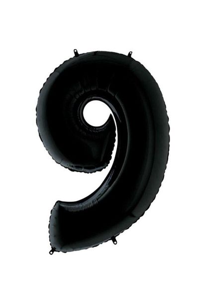 eğlencemarketi 40 Inch 100 Cm Black Foil Number Balloon 9