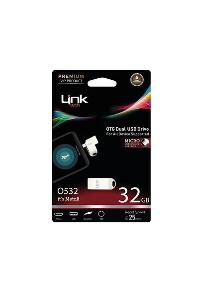 pazariz ذاكرة USB 32 جيجابايت Micro Premium Otg Dual بسرعة 25 ميجابايت/ثانية
