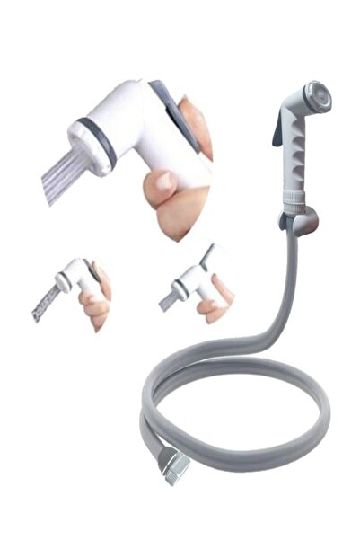 pazariz Taharet Musluk Seti Gri Shaft Taharet Musluğu Taharetmatik Mafsal Hortum