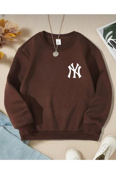 Serays moda New York-ny Baskılı Kalın Kız Erkek Çocuk Sweatshirt
