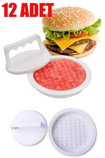 pazariz Hamburger Press Ve Köfte Kalıbı 12 Adet Hamburger Köfte Şekillendiric...