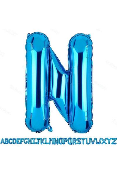 Firsat Ayi 1 Meter Blue Opportunity Bear N Letter Foil Balloon - Baby Room Blue Balloon