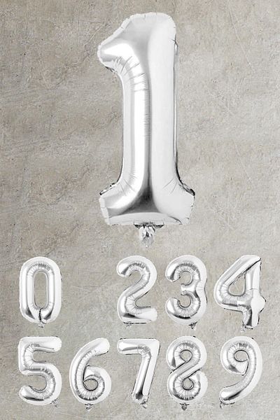 PEKSHOP Silver Number Foil Balloon Large Size Silver Number Balloons 100cm 40inch