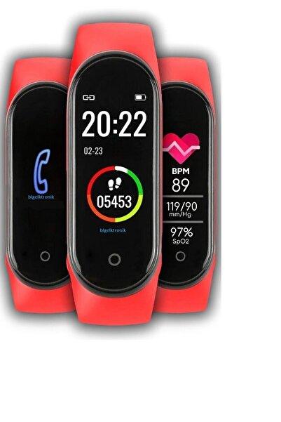 pazariz M4 Akıllı Bileklik Renkli Ekran 2022 Versiyon Android Ve Ios Uyumlu Nabız Ölçer Tema Değişim
