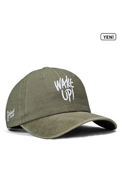 BlackBörk Unisex Vintage Baseball Cap - Eskişehirme Wake up Khaki (Cap)