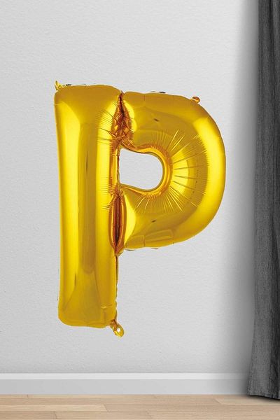 PEKSHOP Letter P Foil Balloon Gold 100 Cm 40 Inches 1 Meter Gold