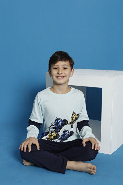 Ponki Long Sleeve Seasonal Combed Cotton Children's Pajamas Set