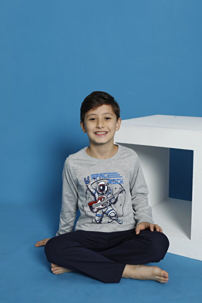 Ponki Dječji pidžama set od češljanog pamuka sa dugim rukavima za sezonu