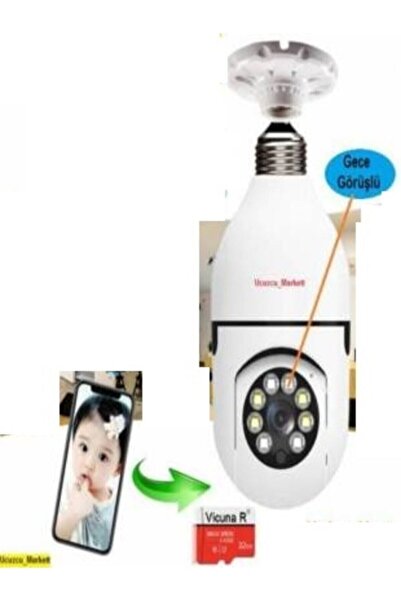 pazariz Speed Ampul Kamera + 32gb Hafıza Kart( Dünyanın Her Yerinden 360° Dön...