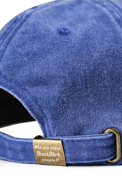 BlackBörk Vintage (ESKİTME) Baseball Unisex Aslan - 9 Mavi Şapka (CAP)