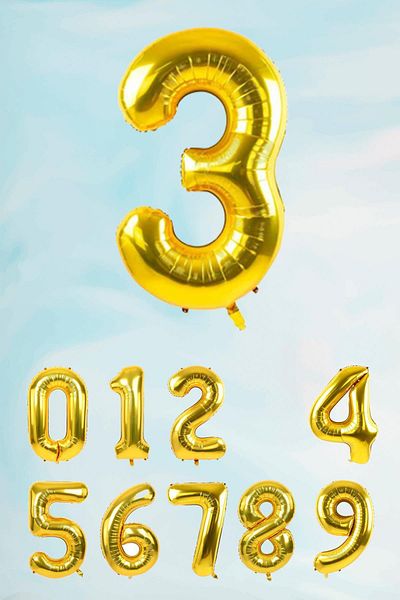 PEKSHOP Gold Number Foil Balloon Large Size Gold Number Balloons 100cm 40inch