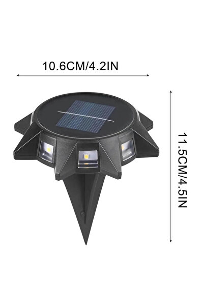 pazariz Sarı Renk Güneş Işığı Görünümlü 8 LED Solar Saplamalı Bahçe Dış Duvar Işıklandırma Lamba