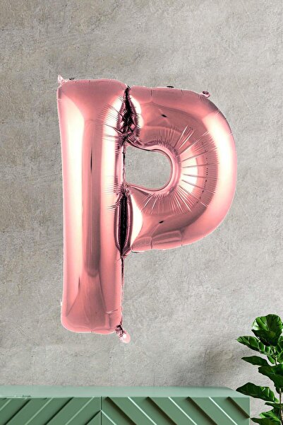 PEKSHOP بالون على شكل حرف P باللون الذهبي الوردي مقاس 100 سم مقاس 40 بوصة بطو...