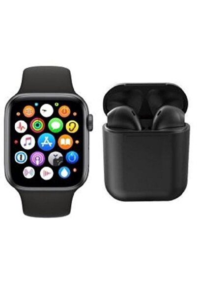 EMORES Smart Watch +  12 Siyah Tws Kablosuz Kulaklık Ikili Kombin T500