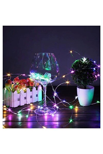 Anycast 5 m Peri Rgb 50 Led Pilli Noel Parti Yılbaşı Ağaç Dekoratif Aydınlatma Lambası Animasyonlu Süsleme