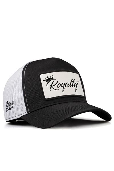 BlackBörk V2 Cordura Royalty - Black-White Trucker Hat with 1Bs Logo