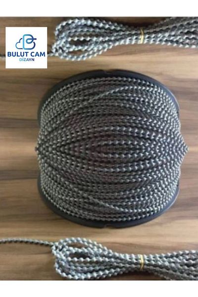 BULUT DİZAYN VE HEDİYELİK EŞYA Cloud Design-10meters Glass Balcony Plastic Beaded Rope Chains Bead Diameter 4.5mm (GREY)